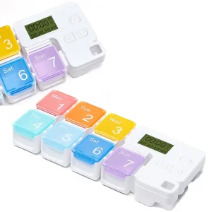 7-dagars smart pillerorganisatör med alarm – elektronisk veckovis medicinpåminnelselåda
