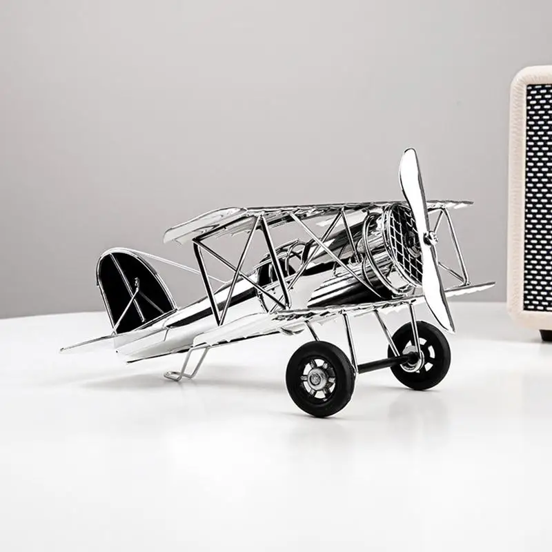 Retro metallväggskulptur av flygplan - Vintage flygkonst för industriell heminredning - Bild 5