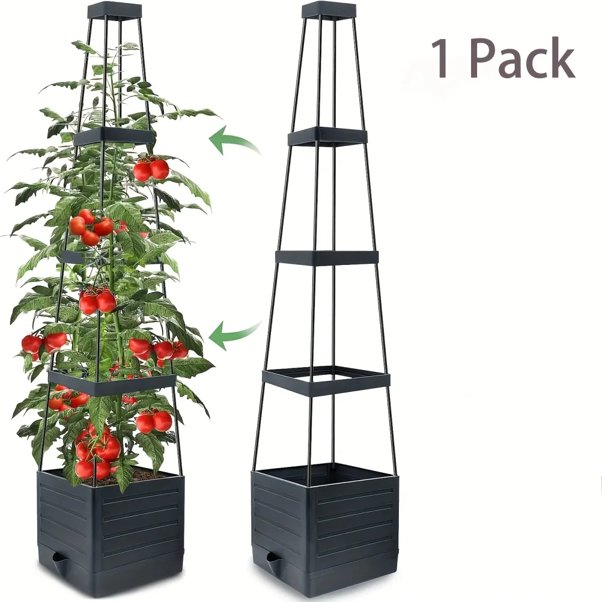 Självbevattnande fyrkantig tomatplanterlåda – hållbar odlingsbehållare i plast - Bild 8