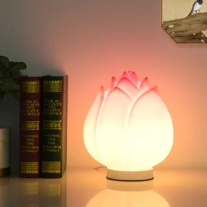 Creative Lotus Disk LED-bordslampa – Modern PE Base Design