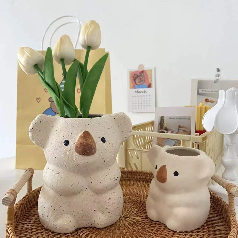 Bedårande Koala Mini Planter – Nyckfull Keramisk Kruka för Suckulenter och Inomhusväxter - Bild 6