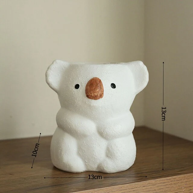 Bedårande Koala Mini Planter – Nyckfull Keramisk Kruka för Suckulenter och Inomhusväxter - Bild 3