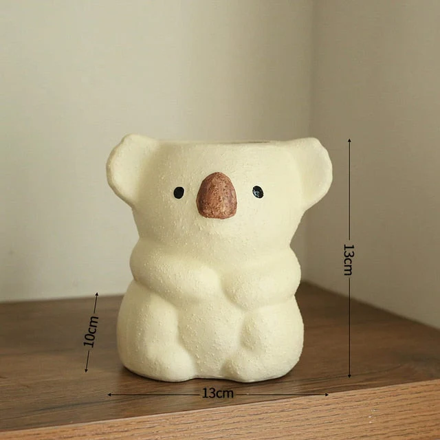 Bedårande Koala Mini Planter – Nyckfull Keramisk Kruka för Suckulenter och Inomhusväxter - Bild 5