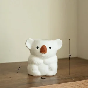 Bedårande Koala Mini Planter – Nyckfull Keramisk Kruka för Suckulenter och Inomhusväxter