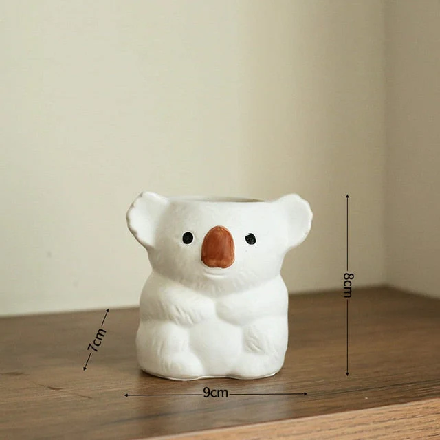 Bedårande Koala Mini Planter – Nyckfull Keramisk Kruka för Suckulenter och Inomhusväxter - Bild 2