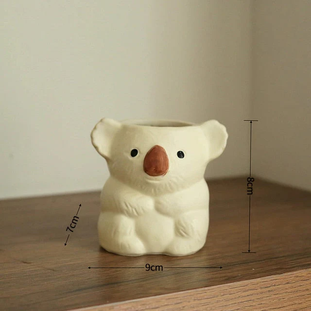 Bedårande Koala Mini Planter – Nyckfull Keramisk Kruka för Suckulenter och Inomhusväxter - Bild 4