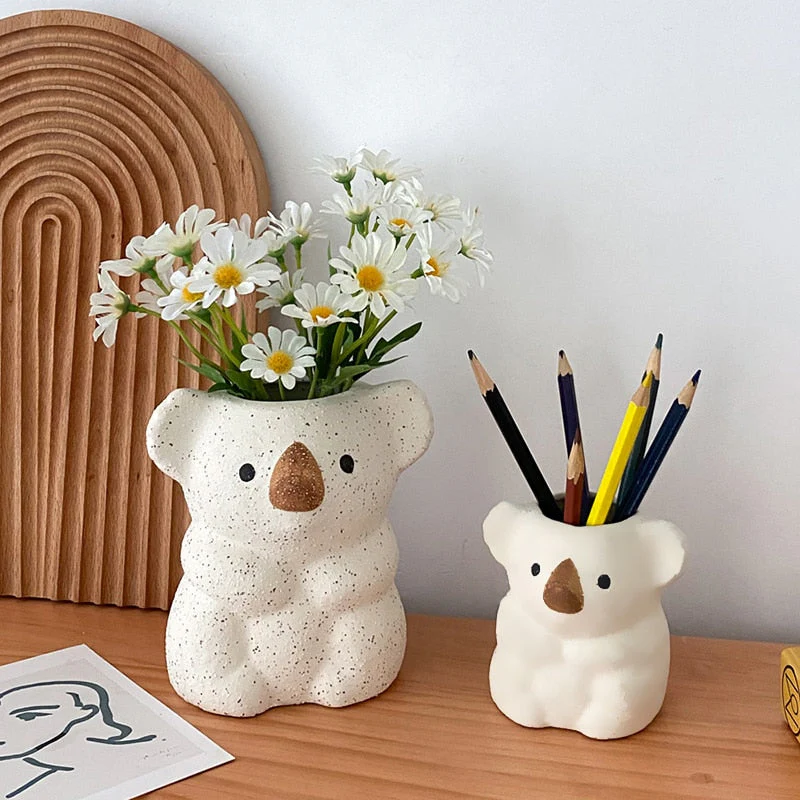 Bedårande Koala Mini Planter – Nyckfull Keramisk Kruka för Suckulenter och Inomhusväxter - Bild 8