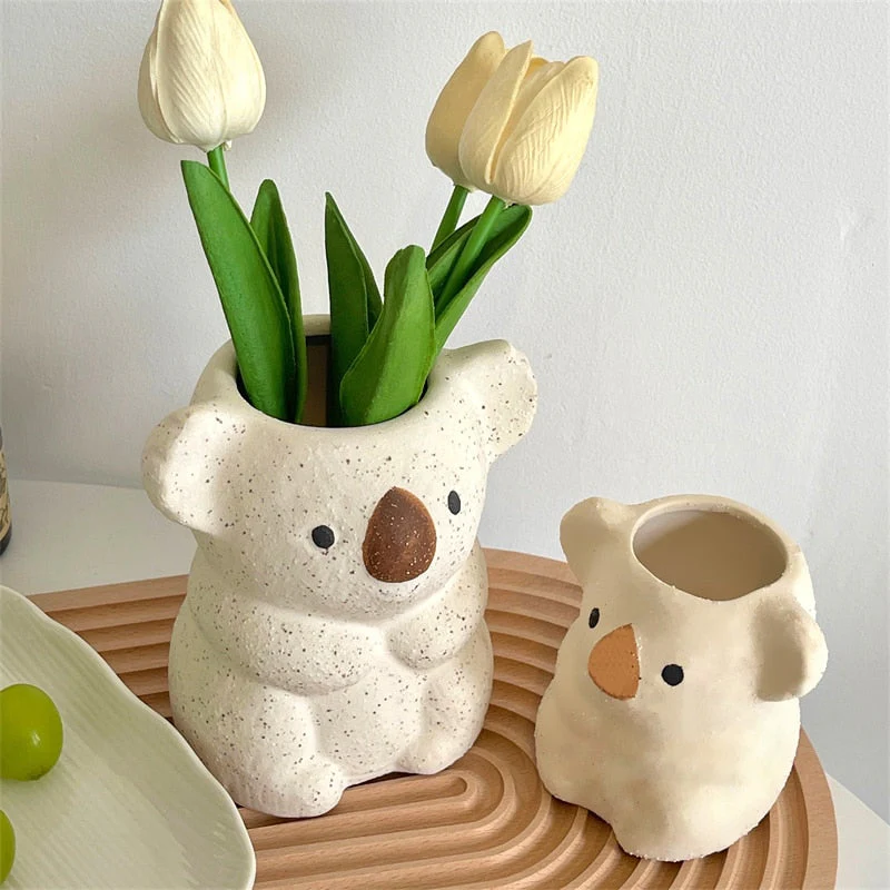 Bedårande Koala Mini Planter – Nyckfull Keramisk Kruka för Suckulenter och Inomhusväxter - Bild 7