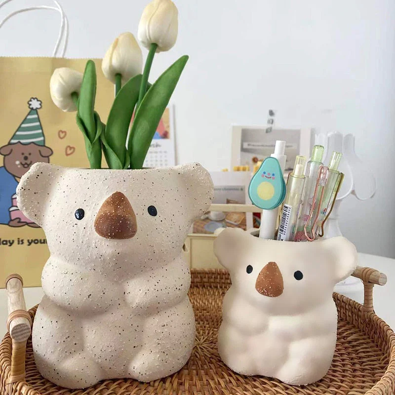 Bedårande Koala Mini Planter – Nyckfull Keramisk Kruka för Suckulenter och Inomhusväxter - Bild 9