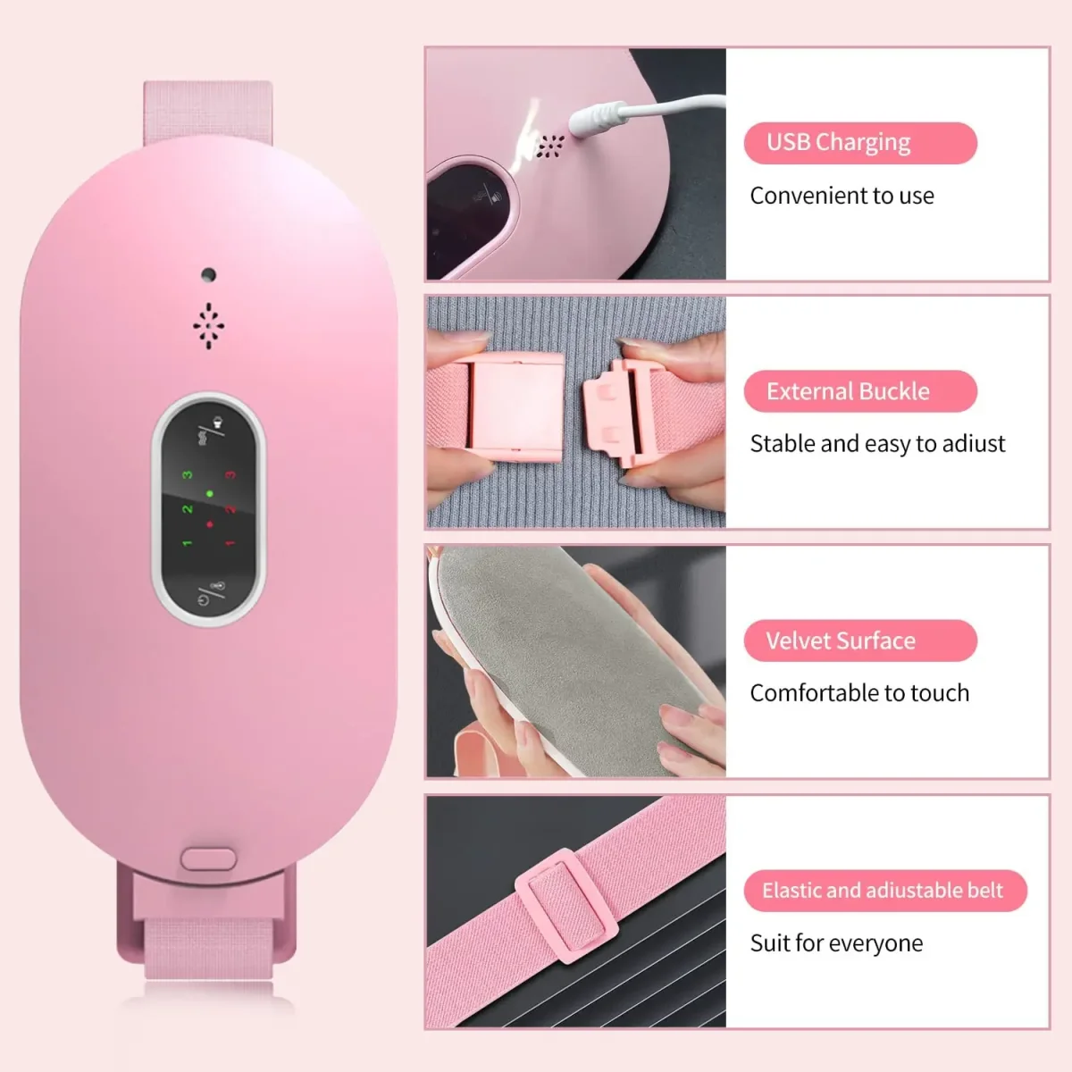 Menstrual Relief Massager – Värme- och vibrationsterapi - Bild 4