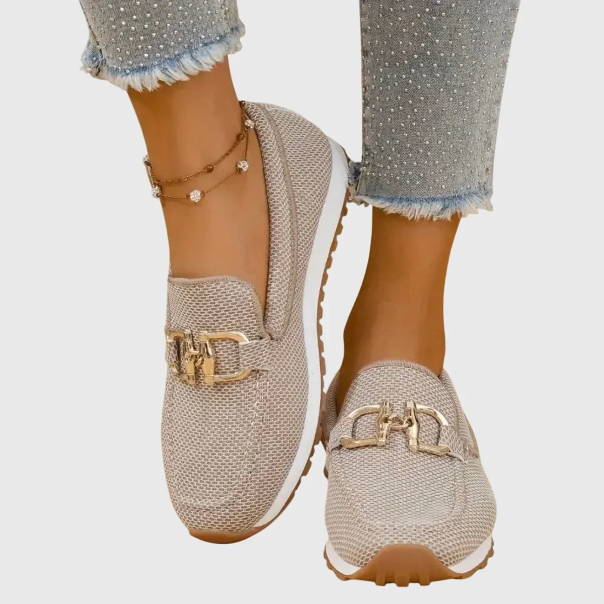 Klassiska, vadderade, casual slip-ons för kvinnor - Bild 2