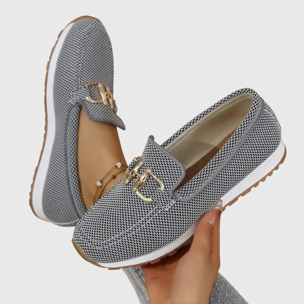 Klassiska, vadderade, casual slip-ons för kvinnor - Bild 9