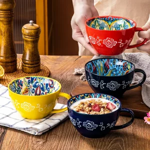 Boho Mandala Kaffekopp – Konstnärlig Keramisk Mugg för Te och Latte