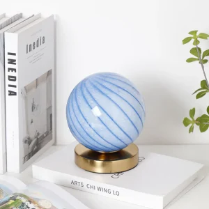 Modern Glass & Iron LED-bordslampa – Uppladdningsbar planetinspirerad design