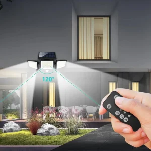 Smart solcellssäkerhetslampa – justerbara LED-paneler med rörelsesensor för hemsäkerhet