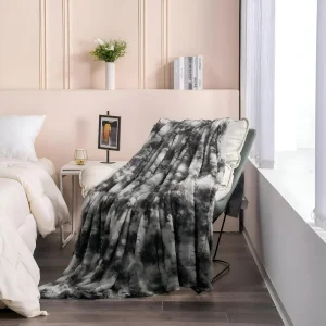 Vändbar pläd i tie-dye fleece – Ultramjuk och mysig filt