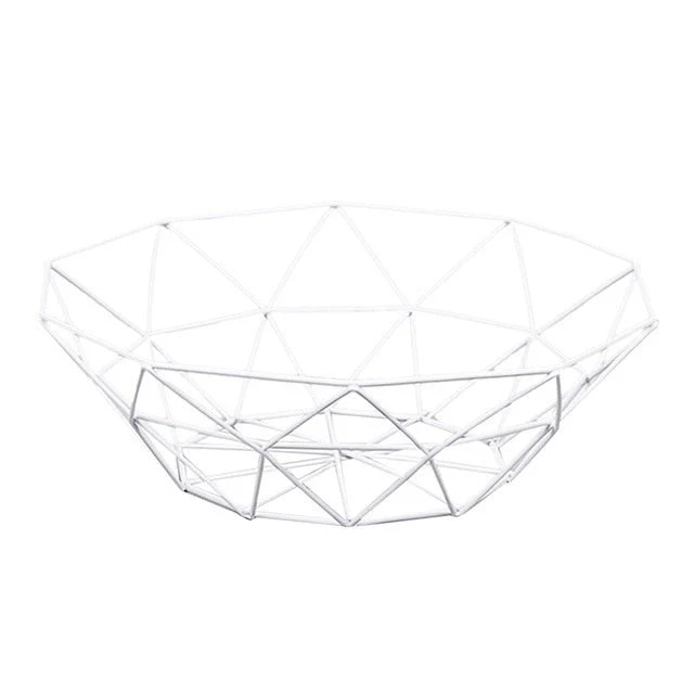 Modern geometrisk fruktskål i metall – genombruten järndesign med livfull finish - Bild 6