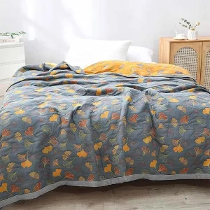 Ginkgo Embrace Throw Blanket – Elegant, mysig lager