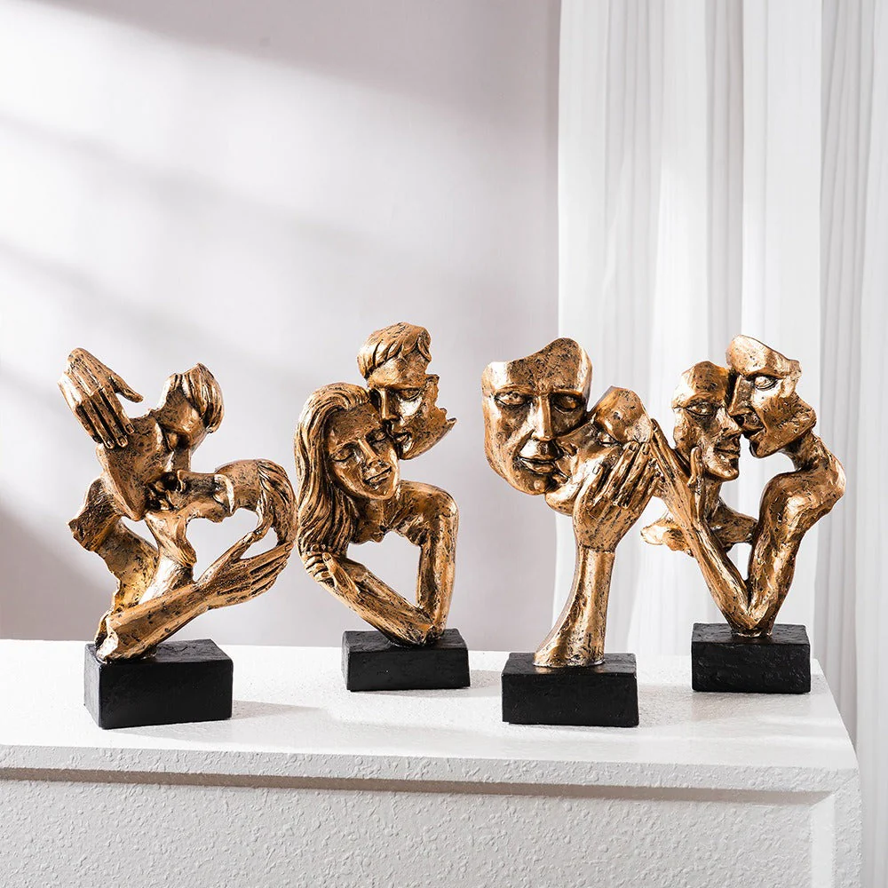 Modern abstrakt parskulptur – konstnärlig kyssinspirerad dekorativ accent - Bild 9
