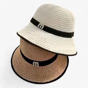 Elegant solhatt med bred brätte för kvinnor – Lätt solhatt för sommarstrand och utomhusbruk
