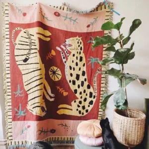 Wild Luxe Fleece-pläd – Mjuk och mysig filt med leopard- och tigermönster