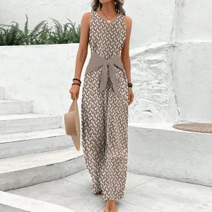 Dam casual ärmlös sommarjumpsuit