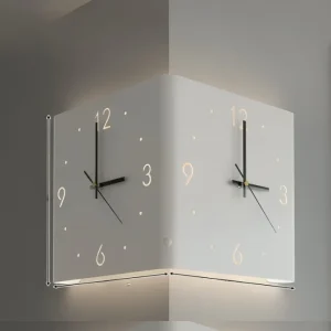 Minimalistisk Twin Circle Väggklocka – Modern konstinspirerad klocka